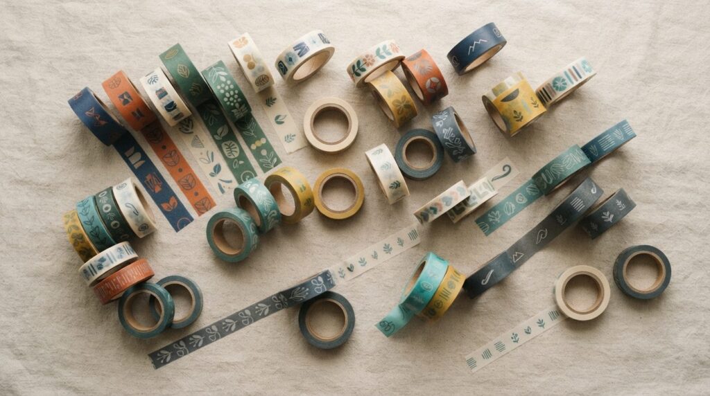 Flat lay product photography, 16:9 aspect ratio. Collection 