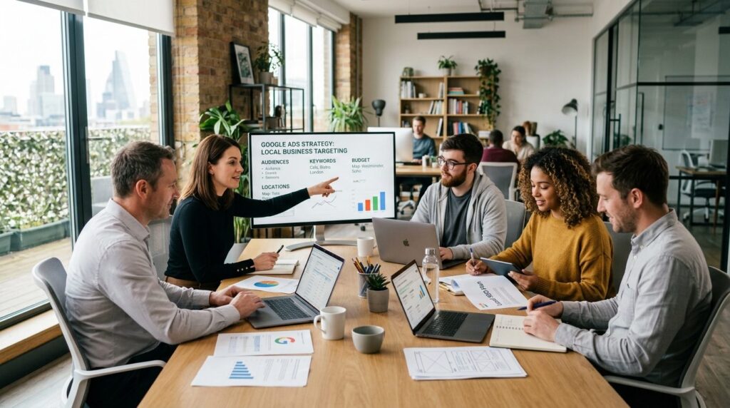 Professional stock photo of a team in a creative agency offi